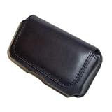 Executive Black Horizontal Leather Side Case Pouch with Belt Clip for Samsung i907(Epix), i617, Blackjack 2 / BlackBerry 8350i Curve, 9500, 9530 (Storm), 9000 Bold, 8330 Curve, 8310, 8800, 8300, 8830 / Motorola Q9c, Q9h, Q9m, Q / Apple iPhone, iPhone 3G