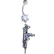 Crystalline Gem MACHINE GUN Dangle Belly Ring