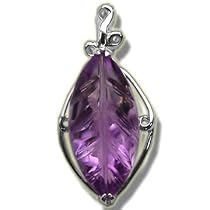 17x8mm FANCY CARVED AMETHYST WHITE PENDANT