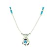 Sterling-silver Navajo Bear Paw and turquoise pendant-necklaces
