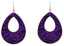 OgaVa Fashion Women Purple Leapord Print Drop Earrings