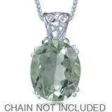 4.23ct. Natural Green Amethyst 925 Sterling Silver Filigree Solitaire Pendant