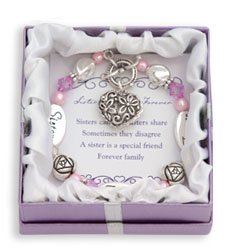 D.M. Crystal Expressively Yours Bracelet - Sister, Friend, Forever Silver