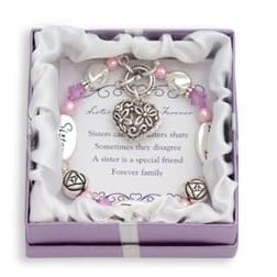 Clearly Charming Sister, Friend, Forever Silver & Crystal Expressively Yours Bracelet