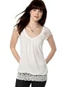 Trixxi Lace-Trim Blouson Top