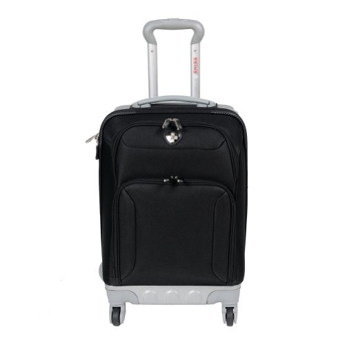 New Black 20 Inch Spinner Hybrid Roller By Swiss Travel Products