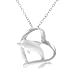 Sterling Silver Dolphin and Heart Pendant Necklace