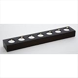Teak Tea Light Candle Holder 7 Lights in Stained Finish