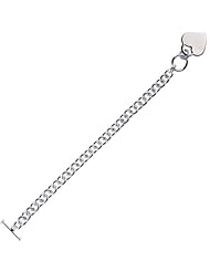 sterling silver 7.25" 7.70mm polish round link chain with toggle lock and heart 7 1/4 inches long