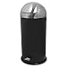 Genuine Joe GJO58889 Steel Round Top Pedal Waste Receptacle, 13.50 gallon Capacity, Black/Silver