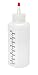 Vestil BTL-RC-16-LBL Low Density Polyethylene (LDPE) Round Graduated Dispensing Bottle with Label and Red Cap, 16 oz Capacity, Translucent
