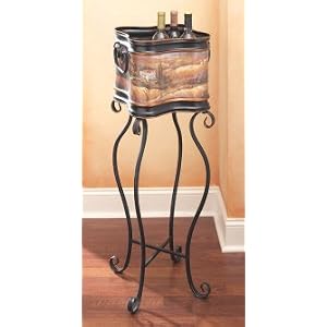 New CBK WINE COOLER EA 1 TUSCAN SCENE5BOTTLE ON STAND KD REMOVABLEINSERT TUSCAN BLACK... by 