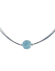 Les Poulettes Jewels - Necklace Silver with a 13 mm Larimar Pearl