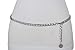 TFJ Women Ethnic Fashion Belt Hip High Waist Silver Metal Chain Link Coin Charm XS S M