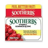 Sootherbs Zinc Echinacea & Vitamin C Lozenges, Wild Cherry Flavor - 30 Ea