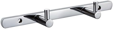 Luangter Bathroom Solid Brass Hook Rail/Rack with 2 Hooks Wall Mount Polished Chrome