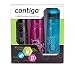Contigo 3 Pack of BPA Free Hydration Bottles AutoSeal Technology (Charcoal, Rasberry and Turquoise *with Design)