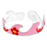 Sterling Silver 925 PINK Hand Painted WAVE FLOWER Toe Ring