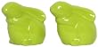 Stoneware Pottery Kiwi Green Rabbits Salt and Pepper Shakers 2.75"H 2 Sets of 2