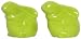Stoneware Pottery Kiwi Green Rabbits Salt and Pepper Shakers 2.75"H 2 Sets of 2