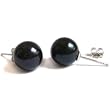 HinsonGayle AAA 9.0-9.5mm Black Pearl Stud Earrings (14kWG)