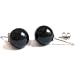 HinsonGayle AAA Round 9.0-9.5mm Black Cultured Pearl Stud Earrings (14K White Gold)