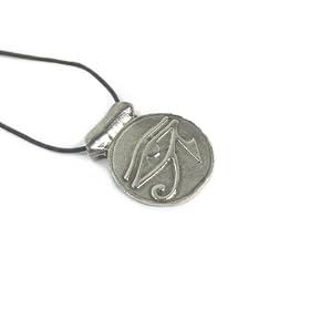 The Eye of Horus Pewter Pendant on Cord Necklace, The Egyptian Collection