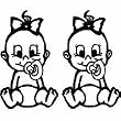 Xl Baby Sticker For Twins With Text- Motif Z23-mm 25 Cm by MY-BABY-SHOP