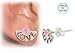Ear Studs with the word Love and Pink Jewel Ear Studs with the word Love and Pink Jewel