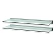 LEVV FU100S1C2 - Two clear glass floating shelves.
