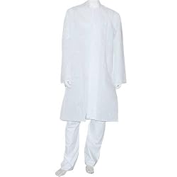 Men Comfort Clothing Cotton Embroidered Kurta Pajama Size L (chgkp057)