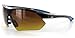 Daredevil Fashion Bifocal Sunglasses w/ Wrap-Around Sports Design and Anti-Glare Coating for Active Men (Black+Blue w/ Amber +2.00)