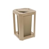Rubbermaid Landmark Driftwood 20 Gal Ash / Trash Can Frame w/ Liner