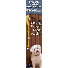 Poochie-Bells, GOOD DOG - SAGE GREEN WITH BROWN PRINTING, The Original Designer Dog Doorbell, Stop unwanted accidents from your Pooch Effective, safe and decorative potty training tool! A proven training method with over a 95% success rate and endorsed by trainers and breeders. Easy to implement with step by step directions included. Designed for all breeds and ages of dogs. This design, Good Dog is from the Classic Doggie Dialogue line of Poochie-Bells and features a sage green ribbon with Good Dog printed in brown.
