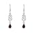 Art Nouveau sterling silver and faceted garnet celtic knot earring