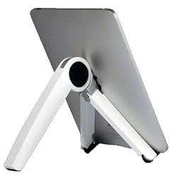Kickstand Stand Adjustable Handheld Electronics Holder for Apple Ipad, Iphone and other laptop computer below 12"(white)