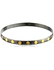 GURHAN "Midnight" Silver with High Karat Gold Flakes Bangle Bracelet
