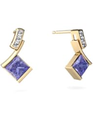 Genuine Tanzanite 14kt Yellow Gold Dangle Drop Earrings