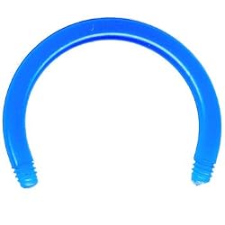 14 Gauge Light Blue 1/2 Bioplast Flexible Replacement Horse Shoe Circular Barbell