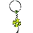 14 Gauge Green Cubic Zirconia Clover Captive Ring