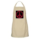 IMAGE OF Apron Khaki Flowered Peace Symbol PBB