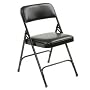 Padded Vinyl Folding Chair - Black. Package of 4