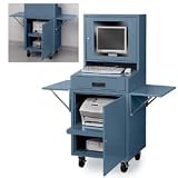 EDSAL Flat-Screen Mobile Computer Cabinet - Gray