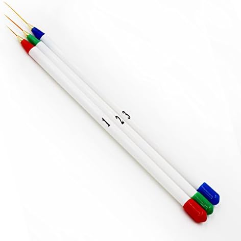 Painting Brush Pen 3Pcs x Nail Art Acrylic UV Gel Builder Pens Set Manicure Flat Brush Tools Kits