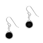 Sterling Silver Figure 8 Single Black Cubic Zirconia Fishhook Earrings
