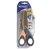 Westcott 14102 Titanium Ultrasmooth 7 Straight Scissors, Softrib Grip