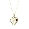 Duragold 14K Yellow Gold Child's Heart Locket with Diamond Pendant, 13