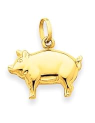 14k Gold Pig Charm