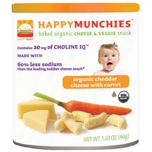 Happybaby Happymunchies Baked Organic Cheese and Veggie Snack, Cheddar Cheese/Carrot, 1.63 Ounces (Pack of 6) ( Value Bulk Multi-pack)