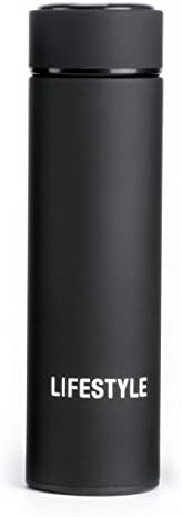 LifeShoppe USA Lifestyle Stainless Steel Insulated Travel Mug, Thermos with Tea Infuser, Black, 16 oz